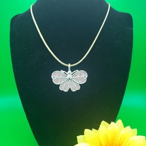 Metal Bee Charm Necklace Handmade